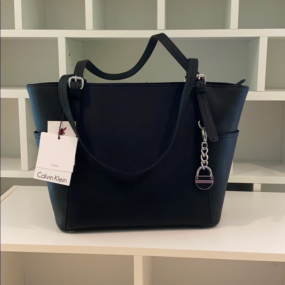 Calvin Klein black leather purse.